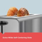 BLACK+DECKER 2-Slice Stainless Steel Toaster with 7 Toast Shades, Extra-Wide Self-Centering Slots - Image 4