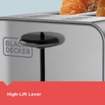 BLACK+DECKER 2-Slice Stainless Steel Toaster with 7 Toast Shades, Extra-Wide Self-Centering Slots - Image 6