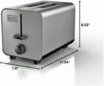 BLACK+DECKER 2-Slice Stainless Steel Toaster with 7 Toast Shades, Extra-Wide Self-Centering Slots - Image 8