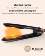Terviiix Non-Snagging Ceramic Flat Iron Hair Straightener 1 inch, Plancha De Cabello,3X Less Damage Hair Straightener and Curler, 15s Fast Heating, 5 Adjustable Heats, Max 450°F - Image 4