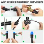 MIXC 230FT Quick-Connect Drip Irrigation System Kit, Automatic Garden Watering System with 1/4" & 1/2" Fast-Lock Tubing - Adjustable Nozzles & Sprinklers for Garden, Greenhouse, Lawn, Potted Plants - Image 9