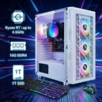 STGAubron RGB PC Computer Desktop, AMD Ryzen 7 5700G up to 4.6G, 16GB DDR4, 1TB SSD, WiFi 6 & BT 5.2, RGB Fan x4, RGB Keyboard & Mouse, Windows 11 Home - Image 3