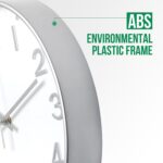 Wall Clock 12 In White-Silver Modern Simple Quartz Decorative Clock Non-Ticking Silent Battery Operated Round Wall Clocks Trendy and Practical Best Gift for Living Room Bedroom Kitchen Office - Image 5