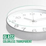 Wall Clock 12 In White-Silver Modern Simple Quartz Decorative Clock Non-Ticking Silent Battery Operated Round Wall Clocks Trendy and Practical Best Gift for Living Room Bedroom Kitchen Office - Image 6