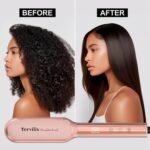 Terviiix Hair Straightener Brush Rose Gold - Ionic Anti-Frizz Hair Straightening Comb with MCH Heater, 13 Heat Settings, Fast Heating 20S, Dual Voltage, for Smooth & Shiny Hair - Image 7