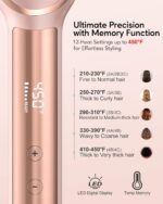 Terviiix Hair Straightener Brush Rose Gold - Ionic Anti-Frizz Hair Straightening Comb with MCH Heater, 13 Heat Settings, Fast Heating 20S, Dual Voltage, for Smooth & Shiny Hair - Image 8