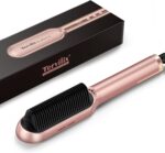 Terviiix Hair Straightener Brush Rose Gold - Ionic Anti-Frizz Hair Straightening Comb with MCH Heater, 13 Heat Settings, Fast Heating 20S, Dual Voltage, for Smooth & Shiny Hair - Image 9