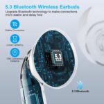 Wireless Earbuds for iPhone, 5.3 Bluetooth Headphones for Apple Earbuds Wireless, ENC Noise Cancelling 40Hrs Playback in Ear Air Buds Pods HiFi Bass for iPhone 17 16 15/iPad/PC/Laptop/Switch/White - Image 3