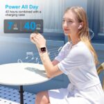 Wireless Earbuds for iPhone, 5.3 Bluetooth Headphones for Apple Earbuds Wireless, ENC Noise Cancelling 40Hrs Playback in Ear Air Buds Pods HiFi Bass for iPhone 17 16 15/iPad/PC/Laptop/Switch/White - Image 5