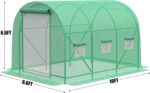 10×7×7 FT Greenhouses for Outdoors Heavy Duty, Large Walk in Green Houses for Outside with 6 Ventilated Mesh Windows & Roll-up Door & Reinforced Frame - Image 3