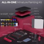 Nicpro All-In-One Miniature Painting Kit, Including 18 Colors Model Paint, Wet Palette, 11PCS Detail Paint Brushes Drybrush, Magnetic Painting Handle, 2PCS Sponges, 50PCS Pallet Paper and Brush Holder - Image 3
