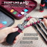 Nicpro All-In-One Miniature Painting Kit, Including 18 Colors Model Paint, Wet Palette, 11PCS Detail Paint Brushes Drybrush, Magnetic Painting Handle, 2PCS Sponges, 50PCS Pallet Paper and Brush Holder - Image 4