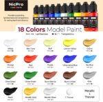 Nicpro All-In-One Miniature Painting Kit, Including 18 Colors Model Paint, Wet Palette, 11PCS Detail Paint Brushes Drybrush, Magnetic Painting Handle, 2PCS Sponges, 50PCS Pallet Paper and Brush Holder - Image 10