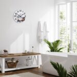 Bathroom Wall Clock Rustic Style Waterproof Glass Wall Clocks for Bathroom, Shower Wall Decor (8 Inch, Brown) - Image 7