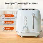Retro 2 Slice Stainless Steel Toaster with 6 Bread Shade Settings, Bagel, Cancel, Defrost Function, Extra Wide Slot, Removable Crumb Tray, Blue - Image 3
