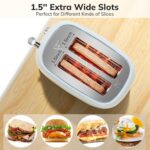 Retro 2 Slice Stainless Steel Toaster with 6 Bread Shade Settings, Bagel, Cancel, Defrost Function, Extra Wide Slot, Removable Crumb Tray, Blue - Image 5