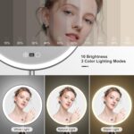 10.5" Professional Makeup Mirror with Lights, Rechargeable HD Vanity Mirror, CRI≥98 True-Sunlight, 3 Color Modes & Stepless Dimming, 5000mAh, Valentines Day Gifts for Her - Image 5