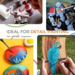 Nicpro Miniature Paint Brushes Drybrush - 21PCS Model Paint Brush Set for Acrylic Oil Watercolor, Detail Paint Brush Dry Brush for Model, Miniature Painting, Paint by Numbers, Craft - with Container - Image 7