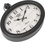 Retro Oval Wall Clock. Black Vintage Antique Style. Battery Operated Decor Wall Clocks for Farmhouse, Living Room,Kitchen,Bedroom,Bathroom (10.5" H x 11.3" W) - Image 9