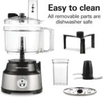 Hamilton Beach Food Processor & Vegetable Chopper for Slicing, Shredding, Mincing, and Puree, 10 Cups + Easy Clean Bowl Scraper, Black and Stainless Steel (70730) - Image 8