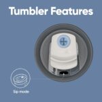 Owala Stainless Steel Triple Layer Insulated Travel Tumbler with Spill Resistant Lid and Straw, BPA Free, 24 oz, Grey/Blue (The Great Blue) - Image 5