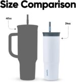 Owala Stainless Steel Triple Layer Insulated Travel Tumbler with Spill Resistant Lid and Straw, BPA Free, 24 oz, Grey/Blue (The Great Blue) - Image 7