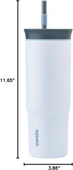 Owala Stainless Steel Triple Layer Insulated Travel Tumbler with Spill Resistant Lid and Straw, BPA Free, 24 oz, Grey/Blue (The Great Blue) - Image 8