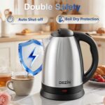 DEZIN Electric Kettle Upgraded, BPA Free 2L Stainless Steel Tea Kettle, Fast Boil Water Warmer with Auto Shut Off and Boil Dry Protection Tech for Coffee, Tea, Beverages - Image 4