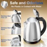 DEZIN Electric Kettle Upgraded, BPA Free 2L Stainless Steel Tea Kettle, Fast Boil Water Warmer with Auto Shut Off and Boil Dry Protection Tech for Coffee, Tea, Beverages - Image 5