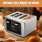 4 Slice Toaster, Touchscreen & Dual Independent Control Panel，5 Basic Functions & Digital Countdown Toasters, 6 Shade Settings＆6 Bread Types, Smart Bread Maker Mute/Screen-Off,Brushed steel - Image 6