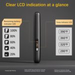 Cordless Hair Straightener Curler 2 in 1 Ceramic Flat Iron Mini Portable Fast Heating 30s 4500mAh Battery 4 Temp Adjustments LCD Display USB Rechargeable for Women Men with Pouch (Black) - Image 6