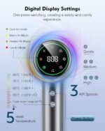 Hair Dryer, 160000 RPM High Speed 200 Million Ionic Blow Dryer, Professional Hair Blow Dryer with Diffuser and Nozzle for Home, Travel & Salon Use, 120V - Image 6