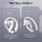 2 Pairs AirPods Ear Hooks for AirPods Pro 2, Pro, 4, 3, 2 & 1 - Upgraded Anti Slip Sports Clip Hooks - White - Image 6