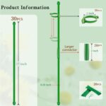 20Pcs Plant Support Stakes 17 inch SupKing Garden Orchid Sticks Extended to 3ft 4ft 5ft Plant Poles with Clips for Indoor Outdoor Potted Tomato Rose Amaryllis Vegetables Comes with 20 Ties - Image 3