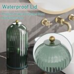 GAXmi Makeup Brush Holder with Lid Cosmetic Tools Organizer 360 Rotating Waterproof Dustproof Beauty Brushes Storage for Vanity, All Green | with Lid, 360 Rotating, Waterproof, Dustproof, for Vanity - Image 7