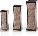 Creative Scents Dublin Brown Vases for Decor Centerpieces - Set of 3 Flower Vases Ideal Home Decor, Dining and Living Room Table Centerpiece, Table Decor, Bookshelf, Mantle and Entryway, Gift Boxed - Image 10