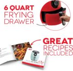 Dash Deluxe Air Fryer - Adjustable Temperature Control & Auto Shut-Off Feature - AirCrisp® Technology - Spacious Nonstick Basket - 1700 Watt - 6 Quarts - Red - Image 3