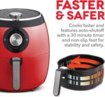 Dash Deluxe Air Fryer - Adjustable Temperature Control & Auto Shut-Off Feature - AirCrisp® Technology - Spacious Nonstick Basket - 1700 Watt - 6 Quarts - Red - Image 6