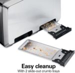 Hamilton Beach 4 Slice Toaster with Extra-Wide Slots, Bagel Setting, Toast Boost, Slide-Out Crumb Tray, Auto-Shutoff & Cancel Button, Stainless Steel (24798) - Image 6