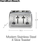Hamilton Beach 4 Slice Toaster with Extra-Wide Slots, Bagel Setting, Toast Boost, Slide-Out Crumb Tray, Auto-Shutoff & Cancel Button, Stainless Steel (24798) - Image 9
