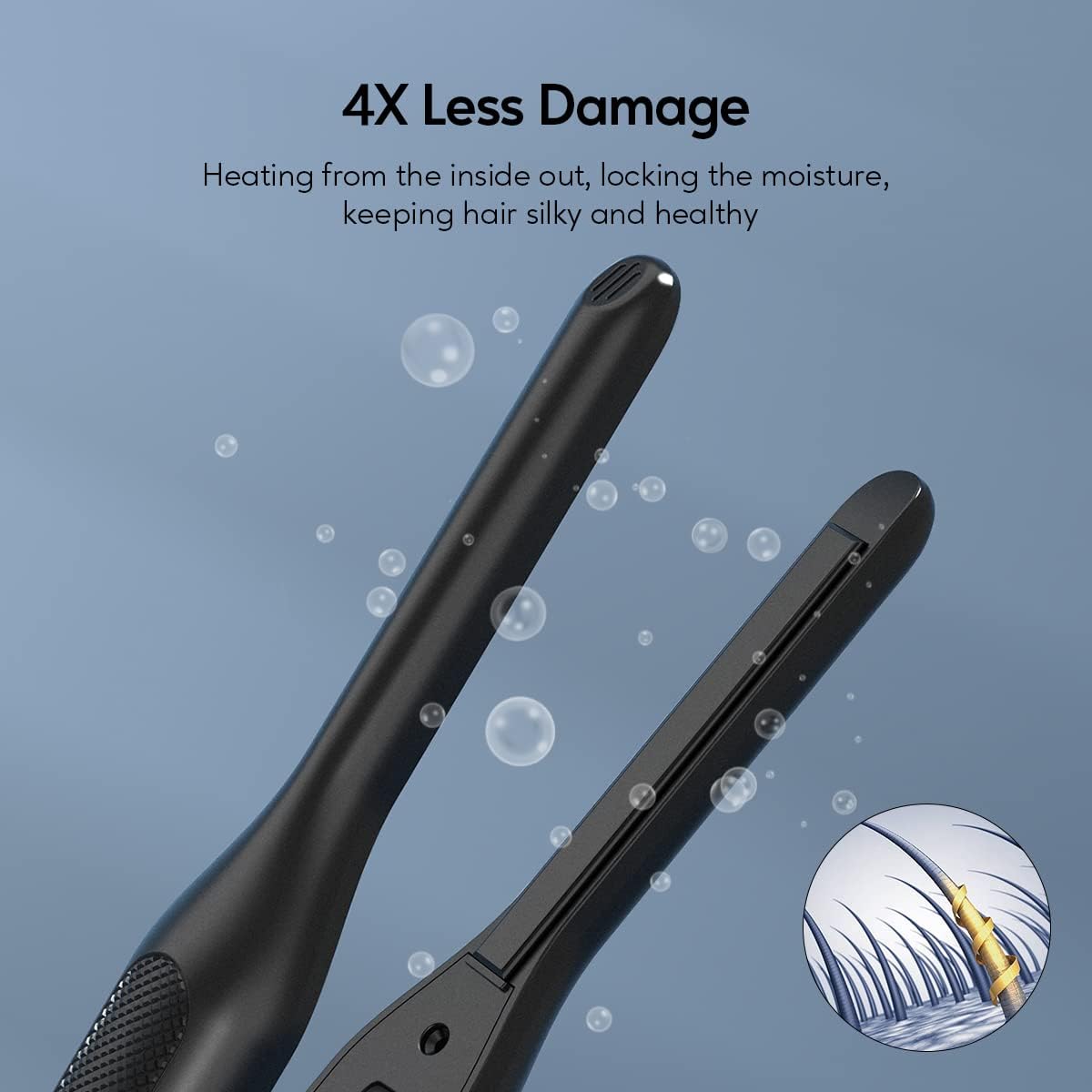 Terviiix Pencil Flat Iron for Edges & Short Hair, 3/10 Inch Small Hair Straightener for Men, Ceramic Mini Flat Iron for Pixie & Beard, 15s Fast Heat up, Dual Voltage, Auto Shut Off - Image 3