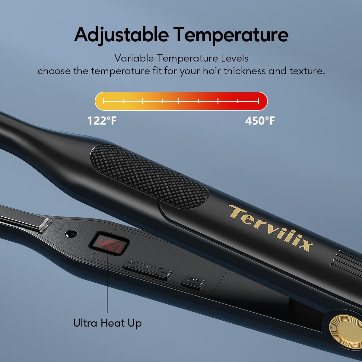 Terviiix Pencil Flat Iron for Edges & Short Hair, 3/10 Inch Small Hair Straightener for Men, Ceramic Mini Flat Iron for Pixie & Beard, 15s Fast Heat up, Dual Voltage, Auto Shut Off - Image 4