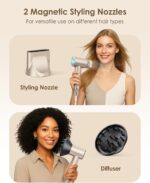 Hair Dryer Ionic with Diffuser - 160,000 RPM Professional High-Speed Blow Dryer, 500M Negative Ions Fast Drying for Women, Lightweight, Low Noise Dryer for Curly or Straight Hair - Image 5