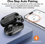 Lanteso True Wireless Bluetooth 5.3 Earbuds, 48H Playtime,Light Weight Headphones in Ear Buds Built in Mic Headset Premium Sound with Deep Bass,Clear Calls Earphones for Sports Workout Black - Image 5