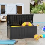 Outdoor Storage Box Waterproof, 270 Gallon Lockable Resin Deck Box Large, Patio Storage Bin for Pool Accessories Cushion Furniture, Garden Tools, UV-Resistant Outside Delivery Black - Image 6