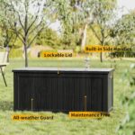 Outdoor Storage Box Waterproof, 270 Gallon Lockable Resin Deck Box Large, Patio Storage Bin for Pool Accessories Cushion Furniture, Garden Tools, UV-Resistant Outside Delivery Black - Image 9