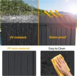 Outdoor Storage Box Waterproof, 270 Gallon Lockable Resin Deck Box Large, Patio Storage Bin for Pool Accessories Cushion Furniture, Garden Tools, UV-Resistant Outside Delivery Black - Image 10