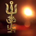 Imagine Stores Imagine Mart Brass Ashtdhatu Tri Shakti Trishul Om Swastika Yantra Spiritual Metal Wall Hanging Showpiece Ornament Hindu Religious/House/Office Protection From Evil Eye Effect - Image 4