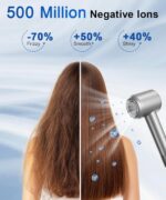 Hair Dryer, 160000 RPM High-Speed Ionic Blow Dryer with Magnetic Diffuser, Fast-Drying Hair Dryer for Women, 500M Negative Ions Frizz Control, Low-Noise Hairdryer for Home & Salon - Image 4