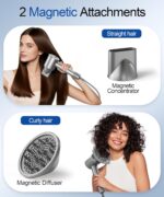 Hair Dryer, 160000 RPM High-Speed Ionic Blow Dryer with Magnetic Diffuser, Fast-Drying Hair Dryer for Women, 500M Negative Ions Frizz Control, Low-Noise Hairdryer for Home & Salon - Image 6